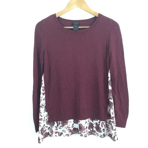 Ann Taylor Sweaters - Ann Taylor Layered Burgundy Sweater Blouse